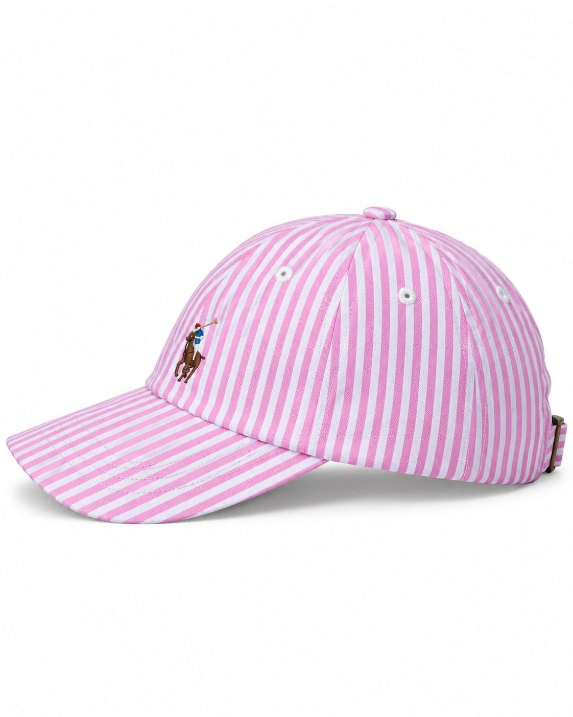 כובע פסים ורוד Ralph Lauren מקורי, שלושת רבעי