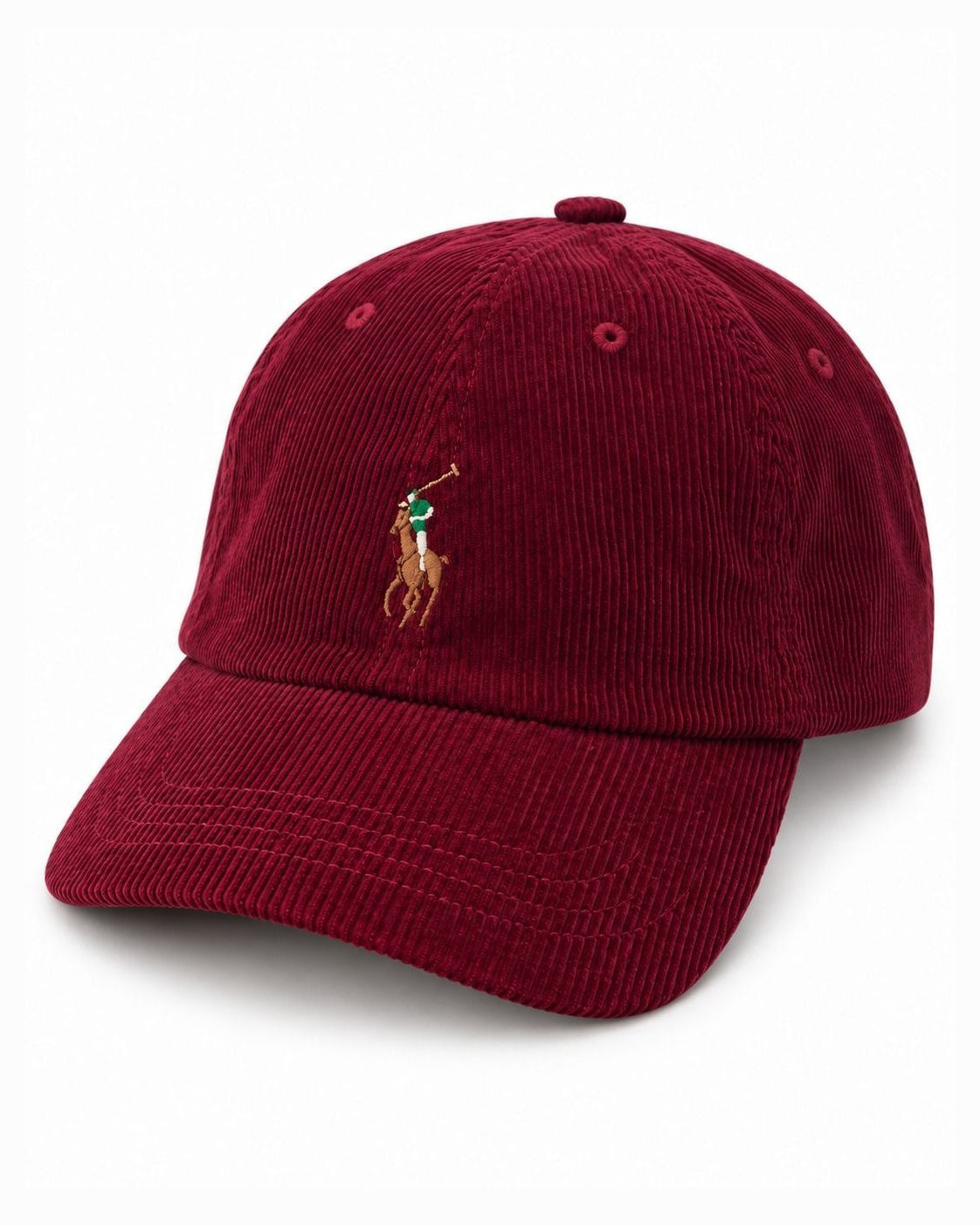 כובע קורדרוי בורדו Ralph Lauren מקורי, שלושת רבעי